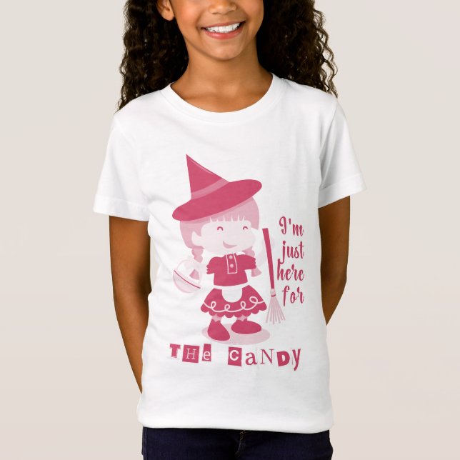 Ich bin nur wegen der Süßigkeiten hier T-Shirt (Vorderseite)