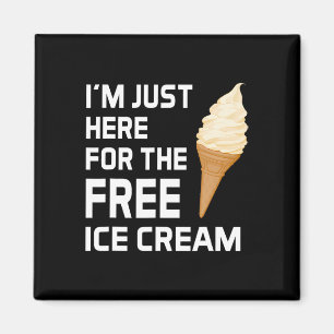 Ich bin nur wegen des kostenlosen Eis Familienkreu Magnet