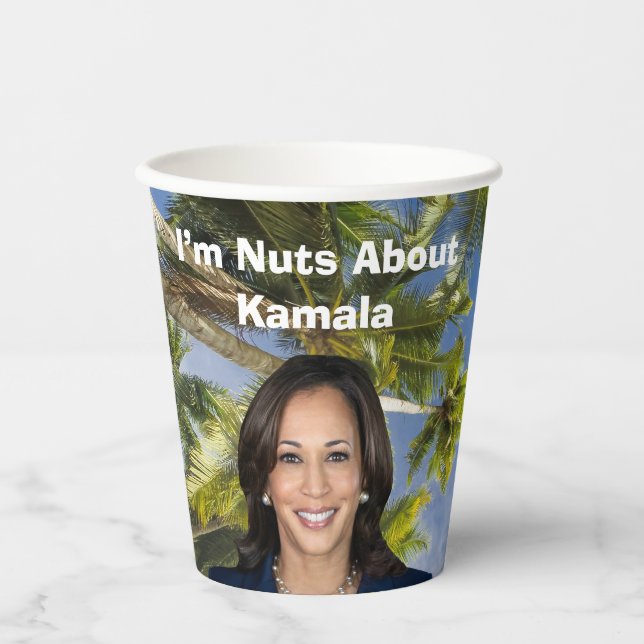 Ich bin Nüsse über Kamala Pappbecher (Vorderseite)