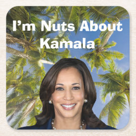 Ich bin Nüsse über Kamala Rechteckiger Pappuntersetzer