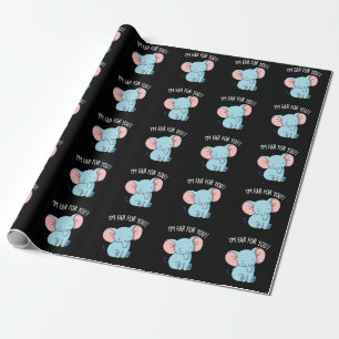 Ich bin Ohr für dich lustige Elefanten Pun Dark BG Geschenkpapier