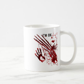Ich bin Ok Bloody Hand Blood Spritzer Handprint Cl Kaffeetasse