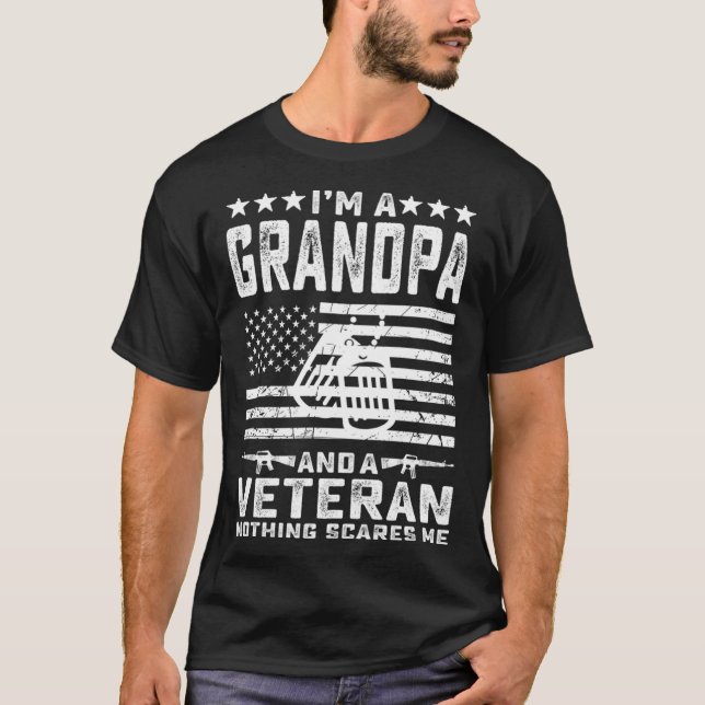Ich bin Opa und Veteran nichts erschreckt mich Vat T-Shirt (Vorderseite)
