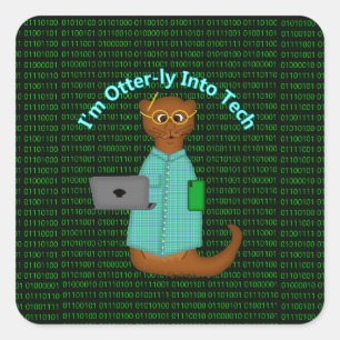 Ich bin Otter-lich in Technik verliebt Quadratischer Aufkleber