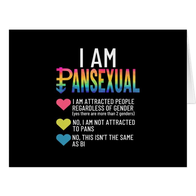 Ich bin Pansexual - LGBTQIA Pride Rainbow Hearts - (Vorderseite (Horizontal))