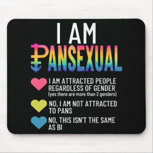 Ich bin Pansexual - LGBTQIA Pride Rainbow Hearts - Mousepad
