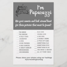 Ich bin paparazzi Game Card Owls Liebe Hochzeit