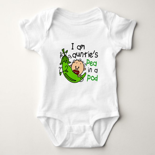Ich bin Pea In A Pod Tante Baby Strampler (Vorderseite)