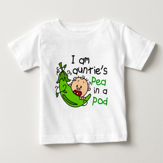 Ich bin Pea In A Pod Tante Baby T-shirt (Vorderseite)