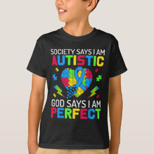 Ich bin perfekt Autismus Bewusstsein Kinder Jungen T-Shirt