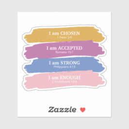 Ich bin Personalisierte Bibelverse Aufkleber