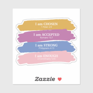 Ich bin Personalisierte Bibelverse Aufkleber