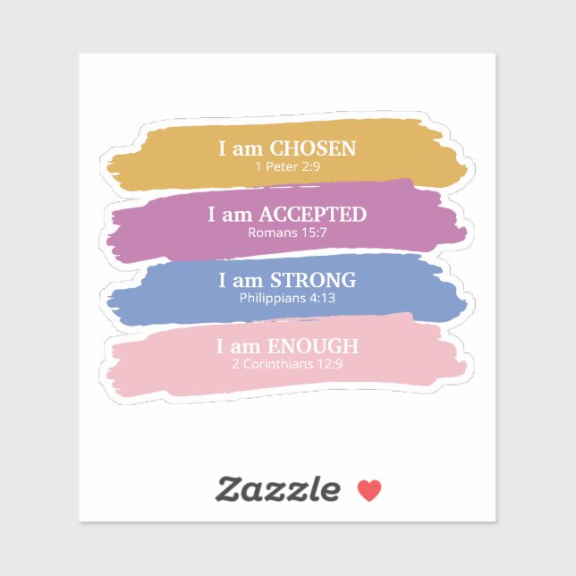 Ich bin Personalisierte Bibelverse Aufkleber (Blatt)