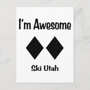 Ich bin Phantastisch Ski Utah Postkarte