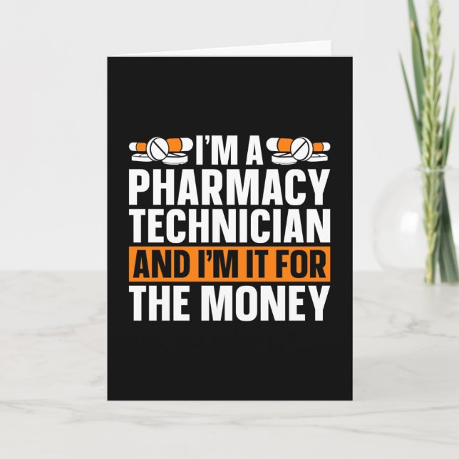 Ich bin Pharmacy Technician Tech Medicine Pharmaci Karte (Vorderseite)