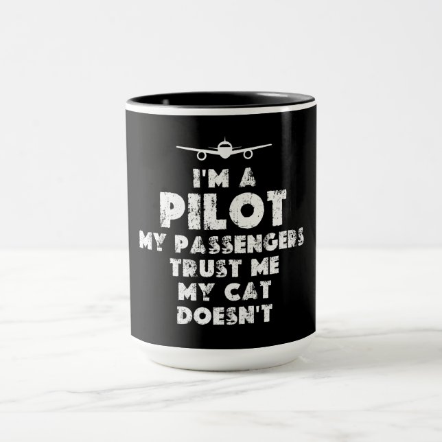 Ich bin Pilot Funny | Katzenliebhaber Tasse (Zentrum)