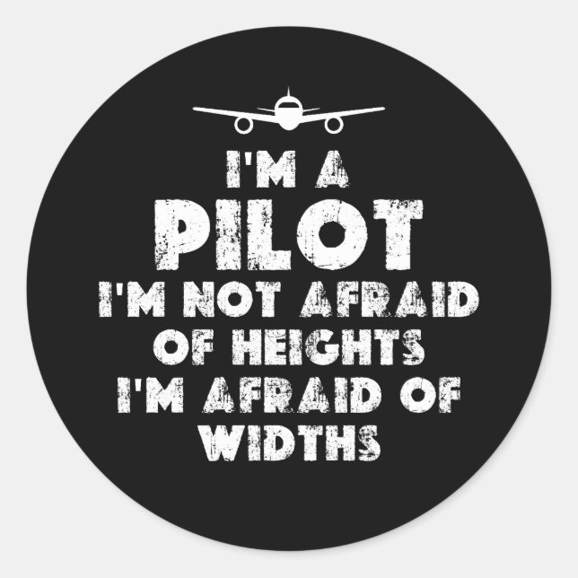 Ich bin Pilot Funny Runder Aufkleber (Vorderseite)