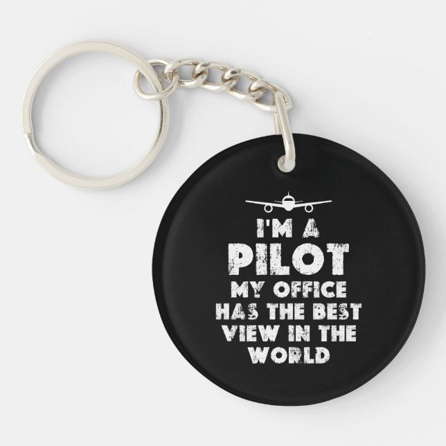 Ich bin Pilot Funny Schlüsselanhänger (Vorderseite)