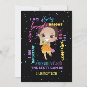 Ich BIN - Positive Black Brown Girl Affirmations Einladung