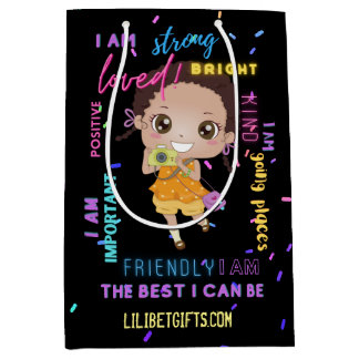 Ich BIN - Positive Black Brown Girl Affirmations Mittlere Geschenktüte