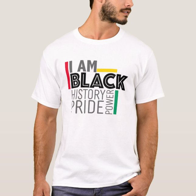 Ich bin Power der schwarzen Geschichte stolz auf A T-Shirt (Vorderseite)