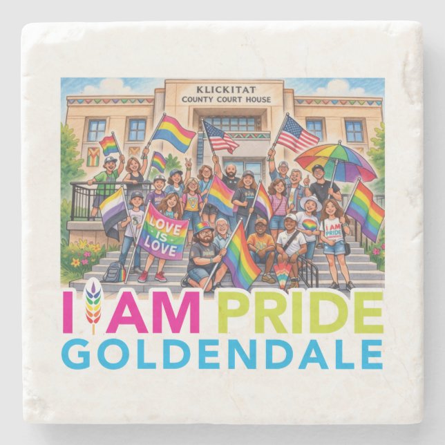 Ich bin Pride Community Stone Coaster  Steinuntersetzer (Vorderseite)