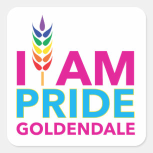 ICH BIN PRIDE Goldendale Square Stickers