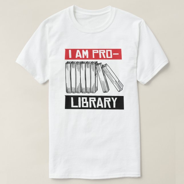 Ich bin Pro-Bibliothek T-Shirt (Design vorne)