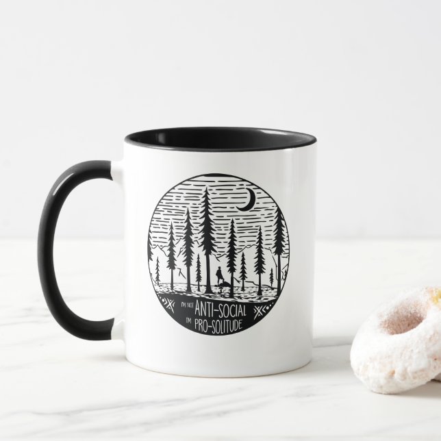 Ich bin Pro-Einsamkeit Tasse (Mit Donut)