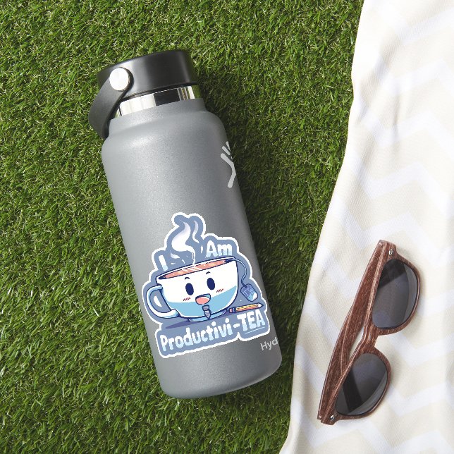 Ich bin Productivi-TEA Aufkleber (HydroFlask Insitu)