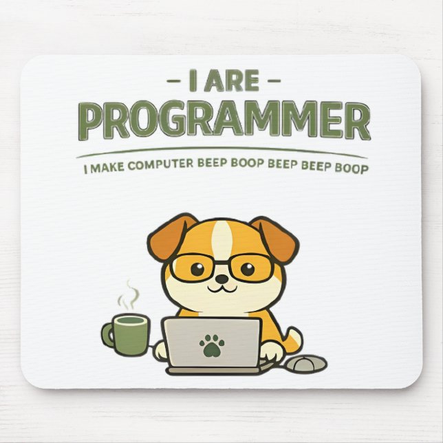 Ich bin Programmierer Beep Boop Lustiges Mauspad (Vorne)