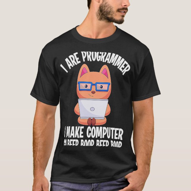 Ich bin Programmierer Cat Engineer Coder Software- T-Shirt (Vorderseite)