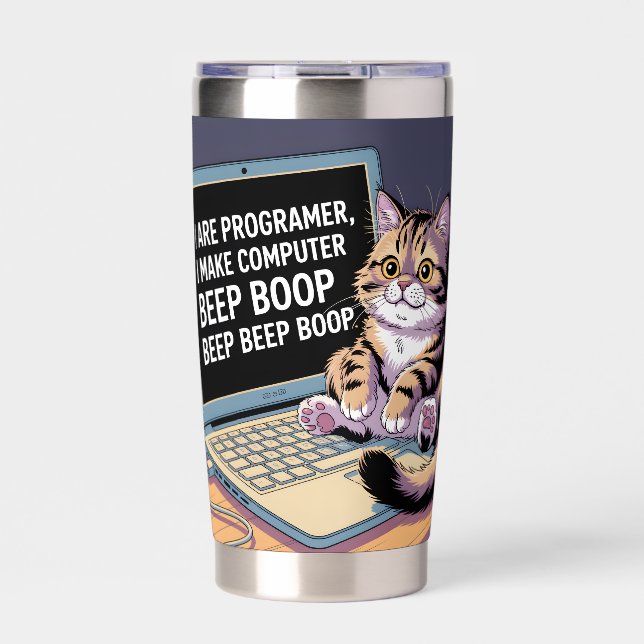 Ich bin Programmierer, ich lasse den Computer BEEP Thermobecher (Vorderseite)