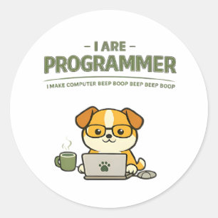 Ich bin Programmierer Lustiger Klassischer Rund St Runder Aufkleber