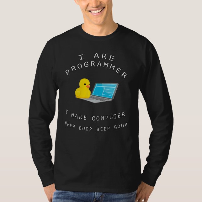 Ich bin Programmiererin Beep Boop Duck T-Shirt (Vorderseite)