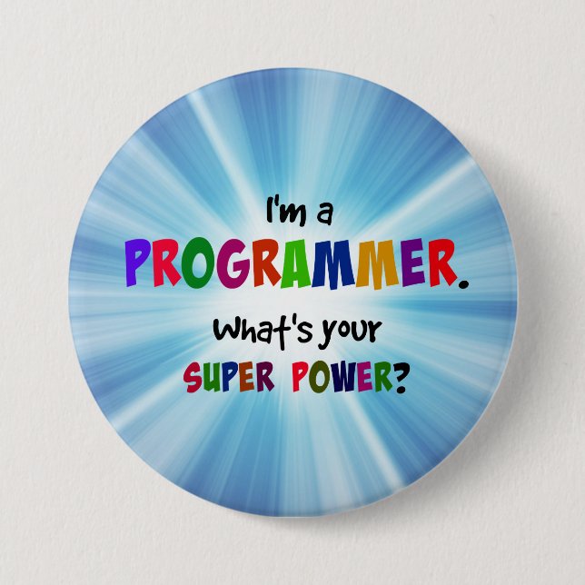 Ich bin Programmiererin. Was ist dein Super-Power? Button (Vorderseite)