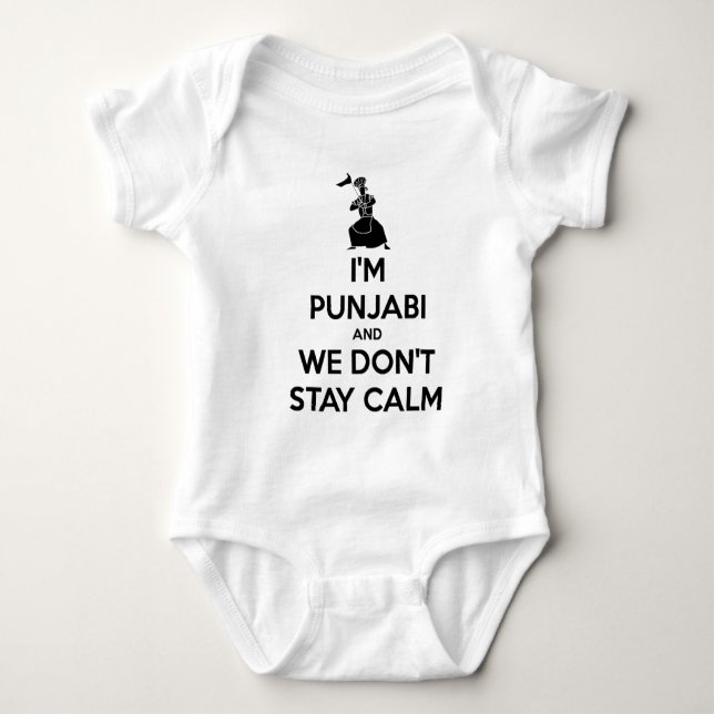 Ich bin Punjabi und wir behalten nicht Ruhe Baby Strampler (Vorderseite)