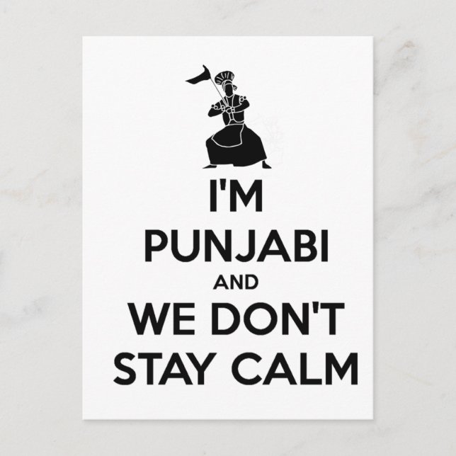 Ich bin Punjabi und wir Behielt keine Ruhe Postkarte (Vorderseite)