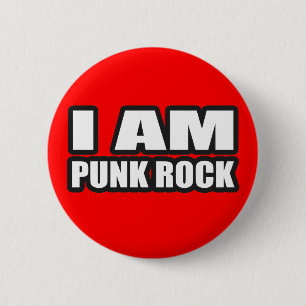ICH BIN PUNKfelsen-Typmädchen-Punkmusik Button
