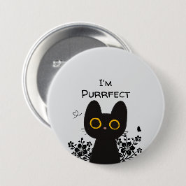 Ich bin purer Niedlicher Katzenknopf Button