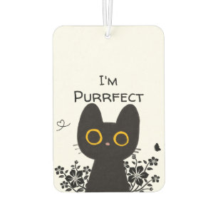 Ich bin Purrfect Süßer Schwarzer Katzen Luftreinig Autolufterfrischer