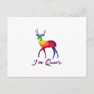 Ich bin Que Funny LGBT Rainbow Gay Pride Geschenk Postkarte