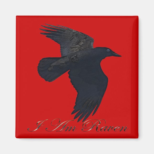 Ich bin RAVEN Flying Crow Art Magnet (Vorne)