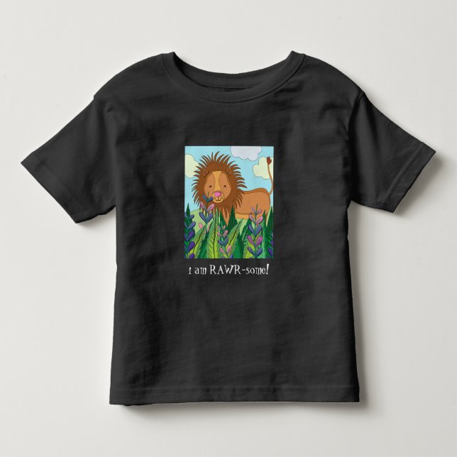 Ich bin RAWR-manch! Niedlicher farbiger Löwe Kleinkind T-shirt (Vorderseite)