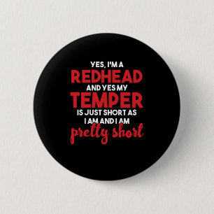 Ich bin Redhead Redheads Ginger Red Hair Freckles Button
