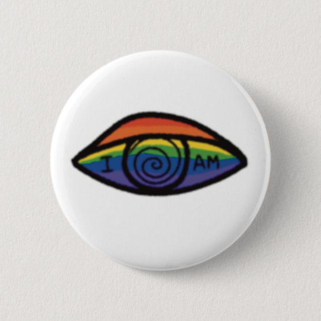 ICH BIN Regenbogen-Stolz Button (Vorderseite)