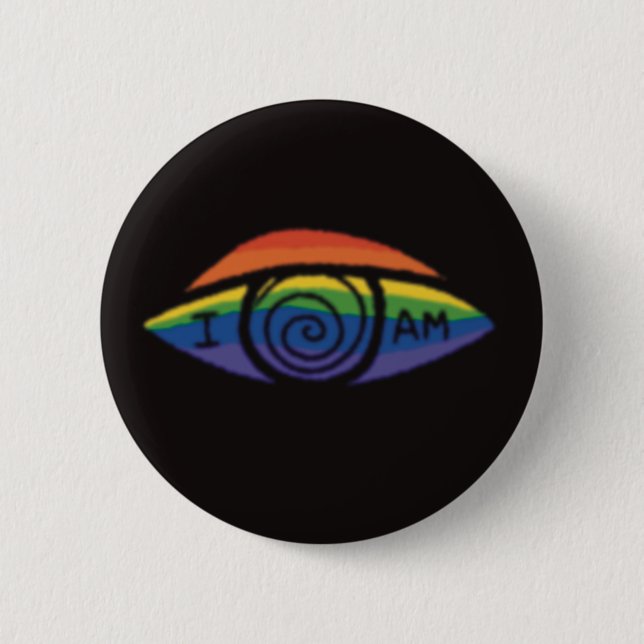 ICH BIN Regenbogen-Stolz Button (Vorderseite)