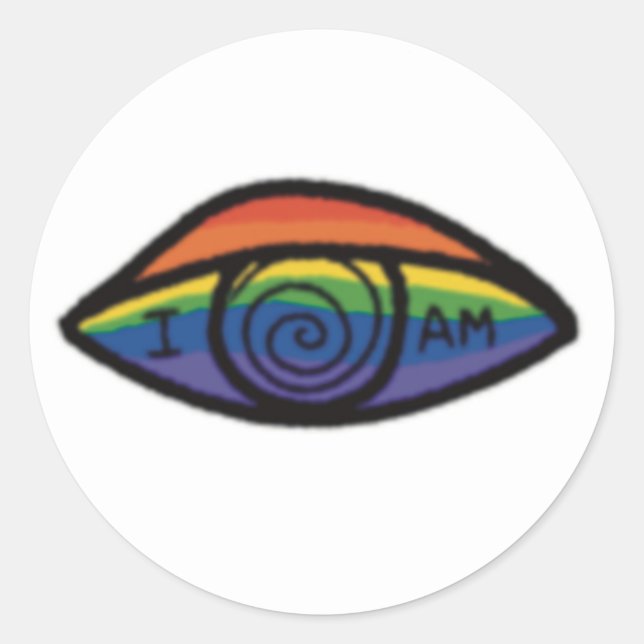 ICH BIN Regenbogen Stolz  Runder Aufkleber (Vorderseite)