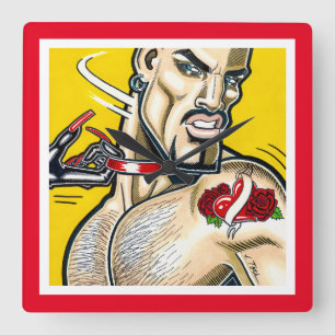 Ich bin rein! quadratische wanduhr