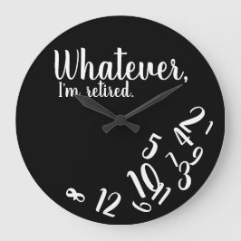Ich bin remüde lustige Ruhestand Simple Black Große Wanduhr